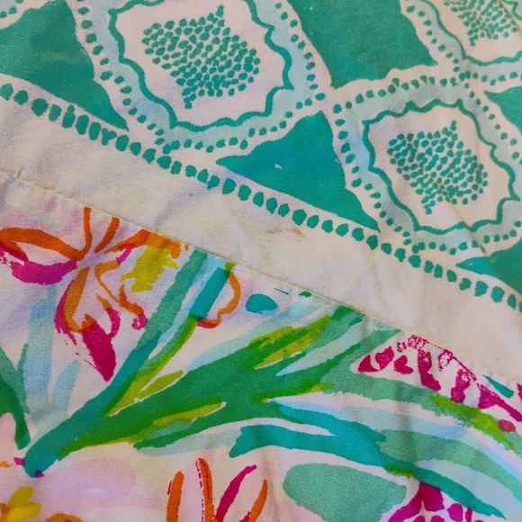 Lilly Pulitzer Pottery Barn Orchid Border Duvet Cover Set King Sized Tropical - Picture 13 of 16